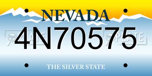 4N70575 Nevada License Plate