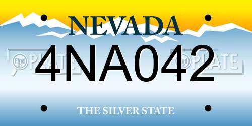 4NA042 Nevada License Plate