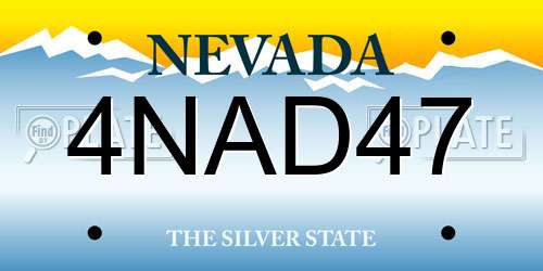4NAD47 Nevada License Plate
