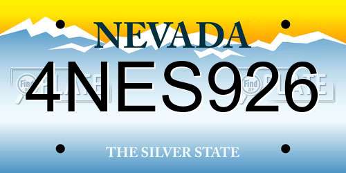 4NES926 Nevada License Plate
