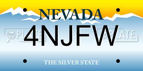 4NJFW Nevada License Plate