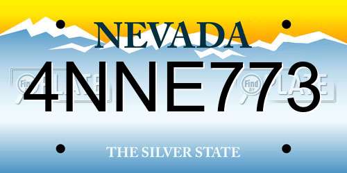 4NNE773 Nevada License Plate