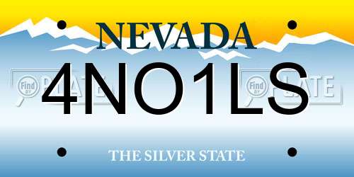 4NO1LS Nevada License Plate