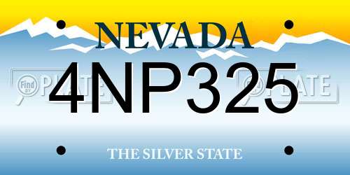 4NP325 Nevada License Plate