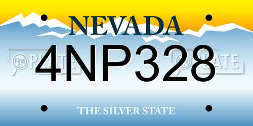 4NP328 Nevada License Plate