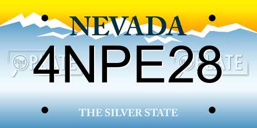 4NPE28 Nevada License Plate
