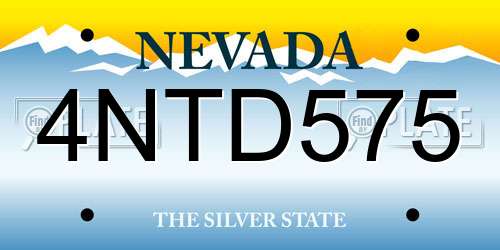 4NTD575 Nevada License Plate