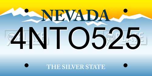 4NTO525 Nevada License Plate