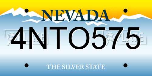 4NTO575 Nevada License Plate