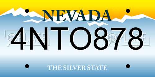 4NTO878 Nevada License Plate