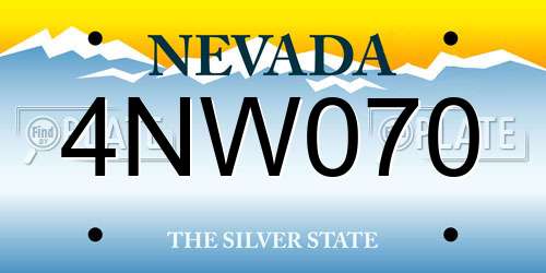 4NW070 Nevada License Plate
