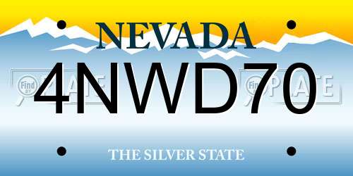 4NWD70 Nevada License Plate