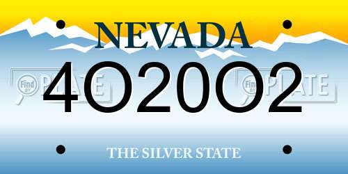 4O20O2 Nevada License Plate