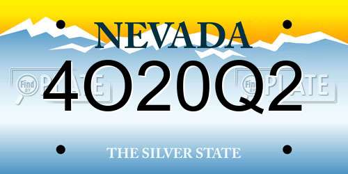 4O20Q2 Nevada License Plate