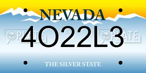 4O22L3 Nevada License Plate