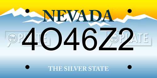 4O46Z2 Nevada License Plate