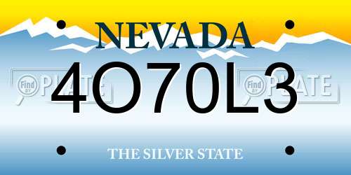 4O70L3 Nevada License Plate
