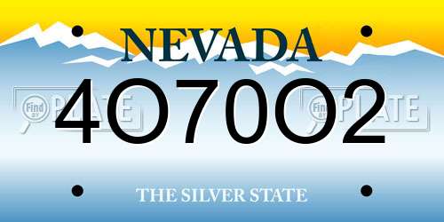 4O70O2 Nevada License Plate