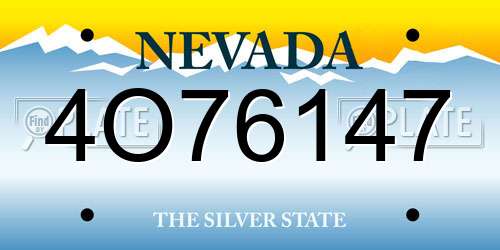 4O76147 Nevada License Plate