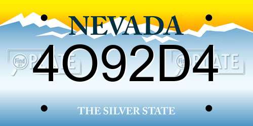 4O92D4 Nevada License Plate