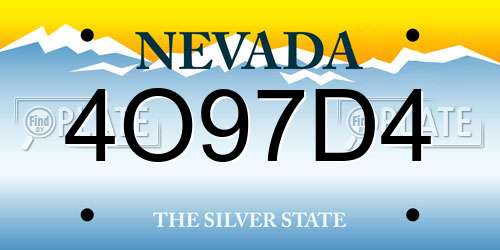 4O97D4 Nevada License Plate