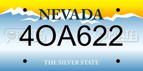 4OA622 Nevada License Plate