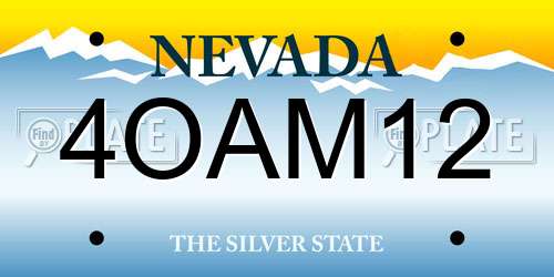 4OAM12 Nevada License Plate