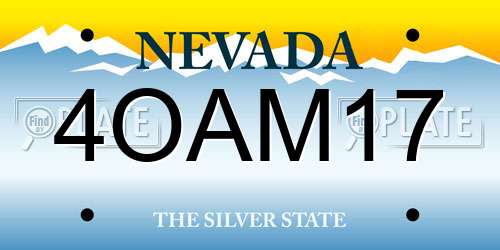 4OAM17 Nevada License Plate