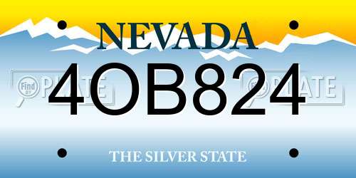 4OB824 Nevada License Plate