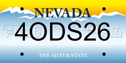 4ODS26 Nevada License Plate