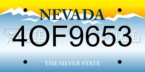 4OF9653 Nevada License Plate