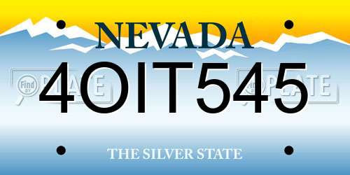 4OIT545 Nevada License Plate