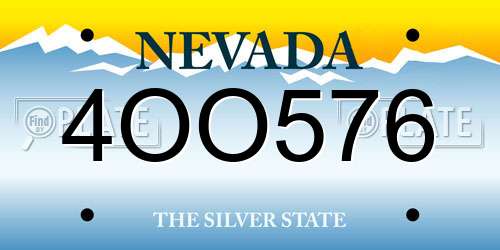 4OO576 Nevada License Plate