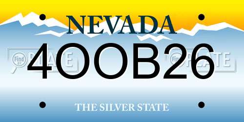 4OOB26 Nevada License Plate