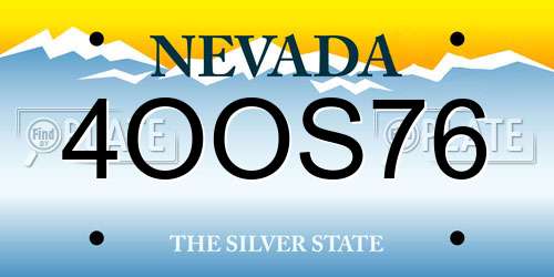 4OOS76 Nevada License Plate