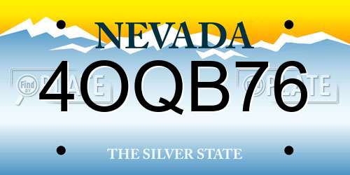 4OQB76 Nevada License Plate