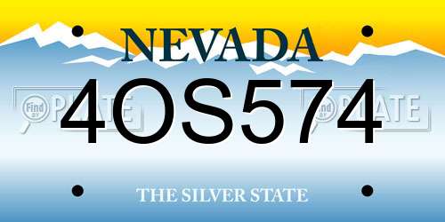 4OS574 Nevada License Plate