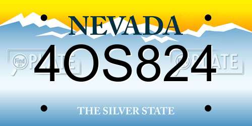 4OS824 Nevada License Plate