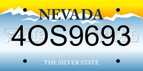 4OS9693 Nevada License Plate