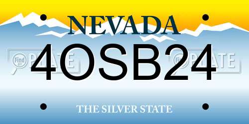 4OSB24 Nevada License Plate