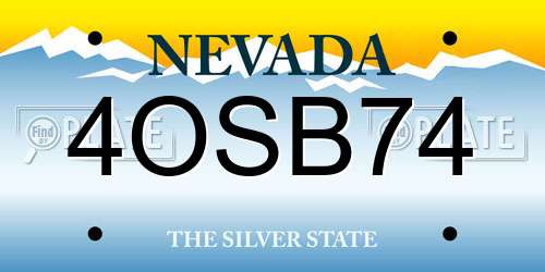 4OSB74 Nevada License Plate