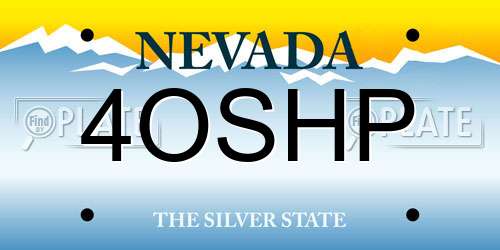 4OSHP Nevada License Plate
