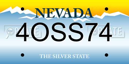 4OSS74 Nevada License Plate