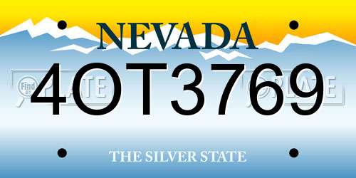 4OT3769 Nevada License Plate