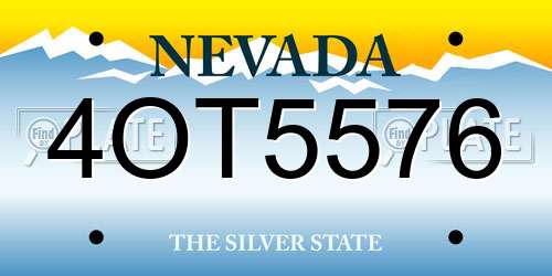 4OT5576 Nevada License Plate
