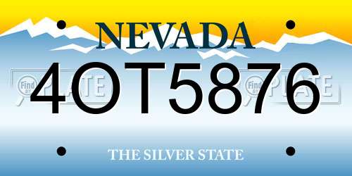 4OT5876 Nevada License Plate