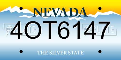 4OT6147 Nevada License Plate