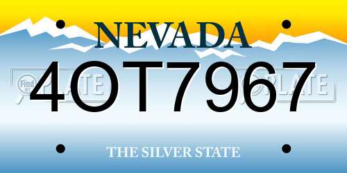 4OT7967 Nevada License Plate