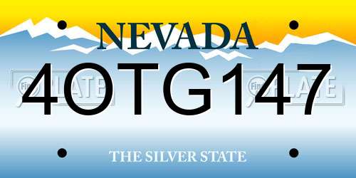 4OTG147 Nevada License Plate