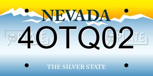 4OTQ02 Nevada License Plate